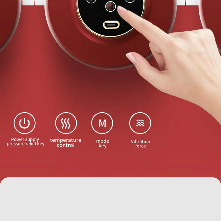 Portable Electric Cupping Massager with Red Light (2 Cups)